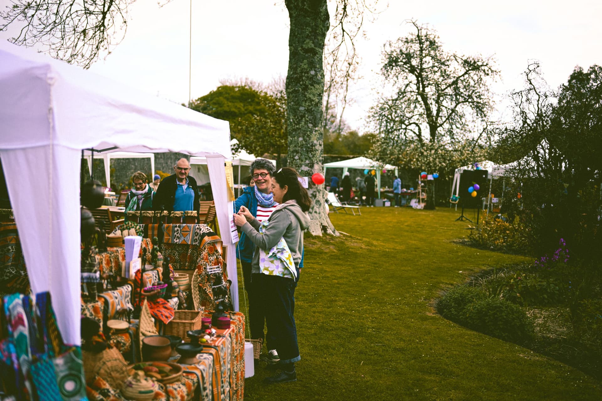 Brand activation booth at a community event